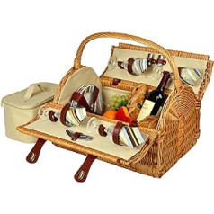 Picnic at Ascot Yorkshire 4 Person Wicker/ Stripe Picnic Hamper