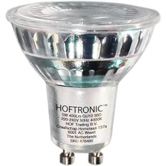 HOFTRONIC — vērtīgs 25 GU10 LED prožektoru komplekts — 4000 K neitrāli balts — 5 vati 400 lūmeni (aizstāj 50 W) — aptumšojami — LED prožektori