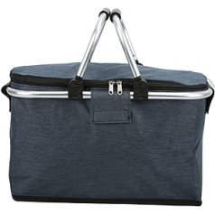 BigKing pikniko krepšelis, izoliuotas iškylų krepšys, nešiojamas sulankstomas krepšys, didelis pirkinių krepšelis su aliuminio rankena apsipirkimui, kelionėms, iškyloms