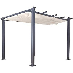 Jet-line Luxor pavėsinė Pergola Baldakimas Apsauga nuo saulės Patio Garden Antracito Smėlio spalvos Apsauga nuo saulės Apsauga nuo saulės 4 x 3 m Aliuminio kietos atramos 10 x 10 cm