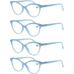 MODFANS sieviešu kaķa acu lasīšanas brilles labas brilles augstas kvalitātes ērtas lasīšanas palīgbrilles sievietēm, zilas