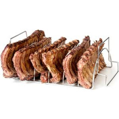 Barbecook Spareribs halter grill, Rippchenhalter grillen aus edelstahl, 34,5x20x15cm