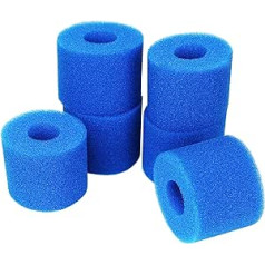 BLIKA 6 Pack Swimming Pool Filter Sponge, Medium Hot Tub Filter Cartridge, Foam Cartridge for Type A, Replacement Foam Cartridge