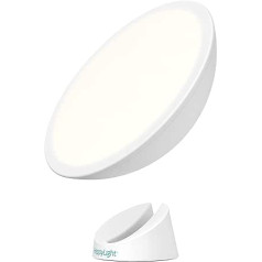 Verilux® HappyLight® Halo bezvadu LED gaismas terapijas lampa ar 360° magnētisko pamatni un uzlādējamu akumulatoru pārnēsājamām lampām, bez UV stariem, 10 000 luksu pilna spektra ar spilgtumu