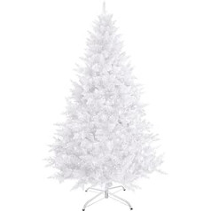 Dirbtinė Kalėdų eglutė 150/180/210 cm PVC metalinis stovas Baltas