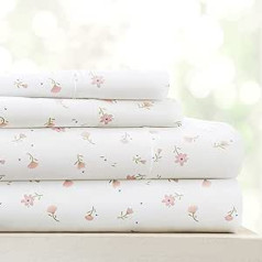 Veļas tirgus Becky Cameron Bettlaken-Set, weich, florales Muster, 3-teilig, Doppelbett, Pink