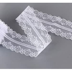 2 x 30 m Vintage Lace Border, 4 cm Wide, Absofine Lace Ribbon, Lace Trimming, White for Wedding Parties, Easter, Christmas