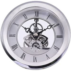 103 mm Retro Roman Numeral Quartz Clock Movement Round Clock Accessories Transparent Skeleton Clock Inserts Built-in Clock Quartz Clock Movement Table Clock for Home Office Classroom European Style