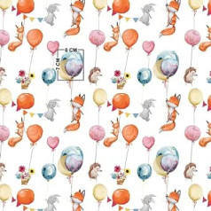 300 x 160 cm Dzīvnieki Balons Vāvere Lapsa Ezis Trusis 100% kokvilnas audums bērniem, pārdod pēc skaitītāja Amatniecības šūšanas audums (300 x 160 cm)