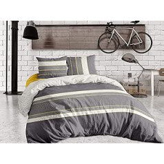 CALITEX 3-daļīgs gultas veļas komplekts 260 x 240 cm Bloom 100% Cotton Grey 260 x 240 cm