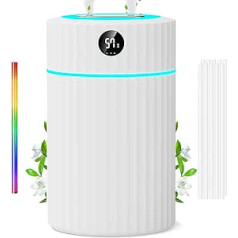 Humidifier Bedroom 36H Double Spray with LED Screen, 23 dB Quiet Humidifier, Room Humidifier with 7 Colours Light 10 Filter, 1.8 L Room Humidifier for Children's Room Baby, Aroma Diffuser 40 m²