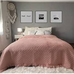 Homelevel Bedspread & Sofa Throw, 240 cm x 220 cm and 220 cm x 200 cm, Bed Throw, Sofa Day Blanket, Bed Cover, XXL Blanket Throw