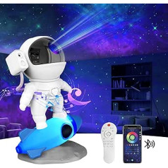 SUPPOU LED Starry Sky Projector, Smart Astronaut Starry Sky Projector Galaxy Projector with Remote Control, Bluetooth Speaker and Timer, Night Light Dimmable for Children