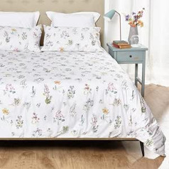 HOGARYS 2 daļīgs segas pārvalka komplekts 105 cm (180 x 220 cm) ar spilvendrānu (45 x 110 cm) 100% kokvilna (diegu skaits Percale 150) Kamaida daudzkrāsains