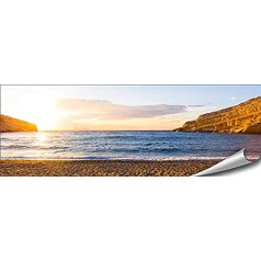 ARTBAY jūras plakāts HD XXL panorāmas mākslas druka 118,8 x 42 cm Sunset Beach Grieķija Krētas dabas attēli Augstākās kvalitātes