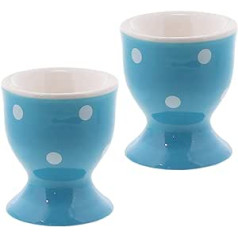 2 x Blue Polka Dot Soft Egg Cups