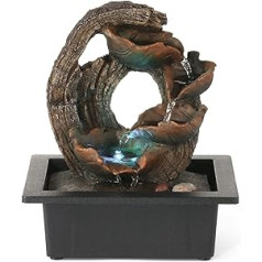 Crovida Waterfall Table Fountain Indoor Water Feature with Color Light Feng Shui Home Accessories for Living Room Office Bedroom Yoga Decor