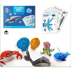 3D gyvūnų popieriaus modelis Origami popieriaus rinkinys Dvipusis Origami Lankstomas popierius Menai ir amatai vaikams Geriausi žaislų dovanų mokomieji žaislai ir žaidimai (jūros gyvūnai)