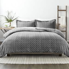 Einfach Soft 3 Stück Polka Muster Bettbezug komplekts, grau, King Size