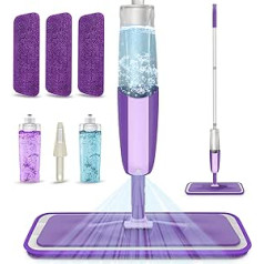 MEXERRIS Mop with Spray Function, Spray Mop Floor Mop for Floor Cleaning with 2 Refillable Bottles and 3 Washable Pads, 360 Degree Rotating Mop for Laminate Wood Tile Hardwood