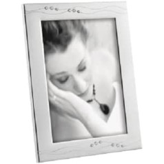 Mascagni Shiny Metal Picture Frame with Rhinestone Waves 13 x 18 cm Chrome