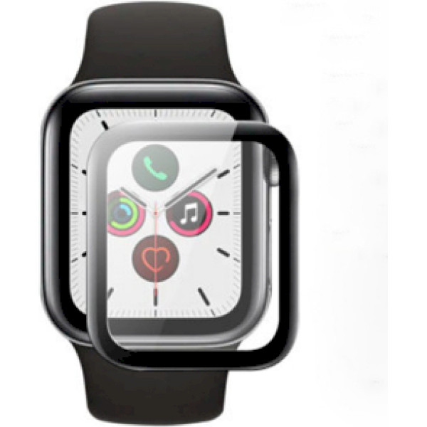 Fusion Nano 9H aizsargstikls pilnam ekrānam Apple Watch 6 44 mm melns