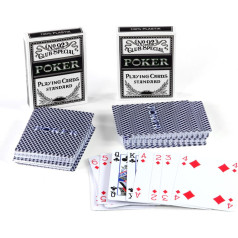 Pokera kārtis 100% plastmasas 2 kāršu komplekti ar 54 plastmasas kāršu loksnēm spēļu kārtis