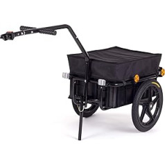 SAMAX Transport Trailer Bicycle Trailer Load Trailer Bicycle Trailer Hand Trolley with Plastic Tray for 60 kg / 70 Litres in Black