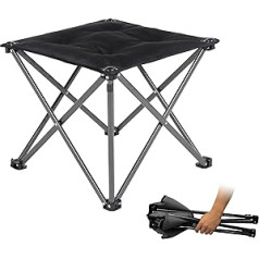 FUNDANGO Camping Stool Foldable Ultralight Portable Folding Stool Camping Stool with Carry Bag Folding Stool for Camping Hiking Fishing Fishing Stool up to 150 kg Load Capacity Black