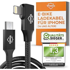 WHEELOO Ebike uzlādes kabelis iPhone I ierīcei Bosch Intuvia, Kiox, Nyon (vecais) e-velosipēdu displejs, Micro USB uz Lightning, OTG funkcija