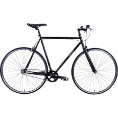 HAWK vintage viena ātruma velosipēds 28 collu vīriešiem un sievietēm (60 cm) I sportisks Fixie ar klasisku tērauda rāmi I šosejas velosipēds ar loka bremzēm, I melns