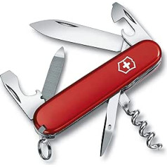 Victorinox šveicariškas kišeninis peilis Sportsman, Swiss Army Knife, daugiafunkcis įrankis, 13 funkcijų, ašmenys, skardinių atidarytuvas, atsuktuvas 3 mm