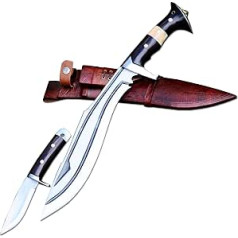 Kukri nazis ar 30 cm asmeni - bezmaksas 12 cm krūmu amatniecības nazis - Gurkha Khukuri - Mačete - Rūdīts - Asināts - Medību un kempinga nazis - Kalts Nepālā