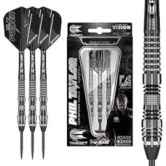 Taikinio smiginio rinkinys Phil Taylor Power 8 Zero Black P8Z4 plieninis smiginio rinkinys, 80 % volframo