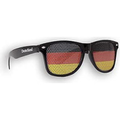 12 x Ventilatoru brilles Vācija Melnas Saulesbrilles Brilles Vācija Melns Sarkans Zelts – Fan Artikuls