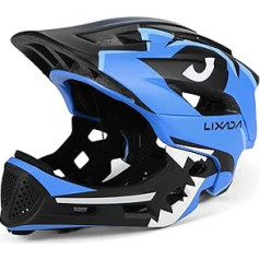 Lixada Kinderhelm Integriert Fahrradhelm Kinder Jugend Fullface Helm mit Abnehmbarem Kinnschutz BMX MTB Downhill Helm zum Radfahren Skateboarden Rollschuhlaufen