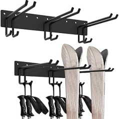 2 Pack Ski Wall Shelves Holds 12 Pairs Wall Mounted Heavy Duty Home Garage Shelves