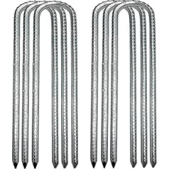 SOONPAM Ground Anchor, Tent Nails, Garden Ground Anchor, Galvanised Reinforcement Pegs, Ground Spike, Construction Anchor, Nail Tent, Tent Peg (12 Inches, Pack of 6)