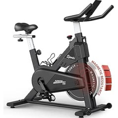 PASYOU Exercise Bike with Magnetic Resistance, Fitness Bike Belt Drive, LCD Monitor with RPM, IPad Holder Home Trainer 150 kg Load Capacity