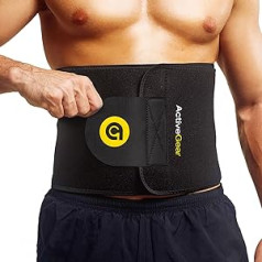 ActiveGear Waist Trimmer Fitness Belt Abdominal Belt for Fat Burning - Waist Trimmer Slimming Belt for Men and Women - Sweat Belt Waist Trainer for Weight Loss