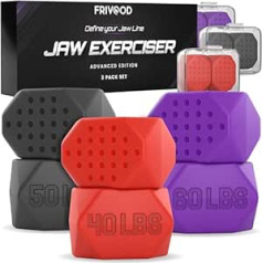 FRIVOOD Jawline Training Equipment for Men and Women, 6 Pieces Silicone Face Shaper Set for Defined Jaw, Jaw Exerciser with 3 Resistance Levels (Advanced)