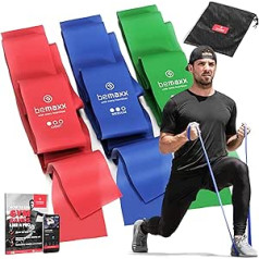 Fitness Bands Set of 3 - Extra Long 2 m Resistance Bands + Training E-book | Gymnastics Band Fitness Band Elastic Band | Training Band Resistance Sports Band Mini Band Elastic Strength Training Pilates Yoga