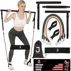 Pilates Bar Take Care of Your Body Fitness, Portable Pilates Bar Kit for Men and Women with Resistance Bands, Home Gym Workouts Stainless Steel Pilates, Flexbands Kit for Full Body Shaping