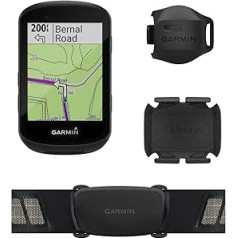 Garmin Edge 530 sensoru komplekts, veiktspējas GPS velodators ar kartēšanu, dinamiskās veiktspējas uzraudzību un popularitātes maršrutēšanu, iekļauts ātruma un ritma sensors un HR monitors