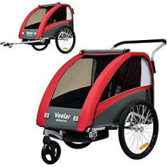 Tiggo World Convertible Jogger velosipēdu piekabe 2 vienā bērniem BT603