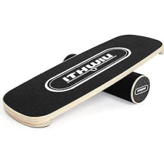 OUUTMEE Surf Balance Board Koka līdzsvara bumbu rullīšu trenažieris Veltņu dēlis līdzsvara treniņu dēlis neslīdošu virsmu ķermeņa kontroles līdzsvara trenažieris