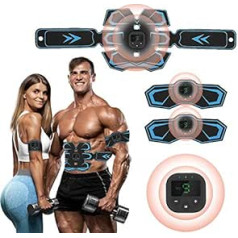 3 pcs/set EMS abdominal muscle trainer stimulator vibration fitness massager portable muscle trainer, abdominal tightening belt ultimate abs stimulator for men and women