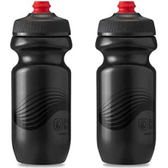 Polar Bottle Breakaway Wave vieglā velosipēda ūdens pudele, nesatur BPA, riteņbraukšanas un sporta saspiežamā pudele, 20 oz, ogles un melna, iepakojums pa 2