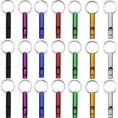 Alumīnija avārijas svilpes izdzīvošanas svilpe 21 iepakojumā īpaši skaļš avārijas svilpes atslēgu piekariņš pārgājieniem, kempingiem, treniņiem āra sportam