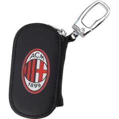 AC Milan Leather Keyring with Zip Pocket, Remote or Key with Logo Print